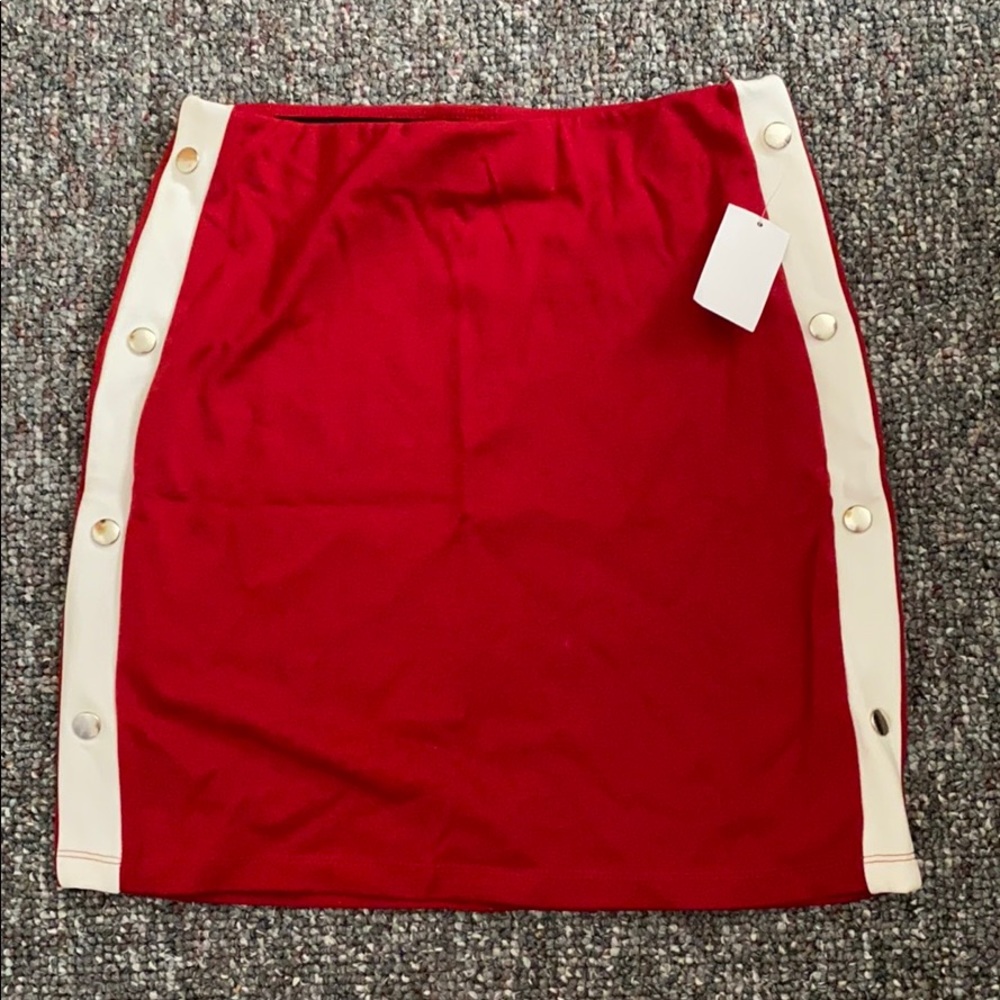 NWT Red and White Mini Skirt